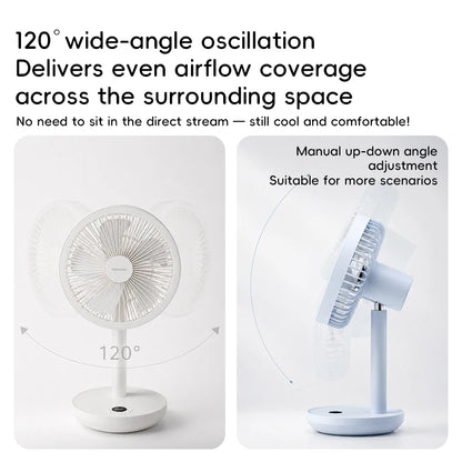 KINSCOTER Smart Desk Fan – 4000mAh, 5 prędkości, cicha praca