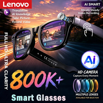 Lenovo 8K AI Smart Glasses D12 – Tłumaczenie AI, ChatGPT, Rozmowy, Muzyka