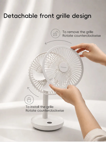 KINSCOTER Smart Desk Fan – 4000mAh, 5 prędkości, cicha praca
