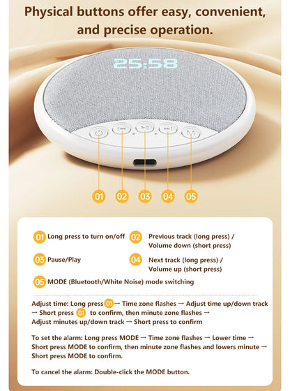 Lenovo Głośnik Poduszkowy – Biały Szum, Bluetooth 5.4, Budzik, Sen