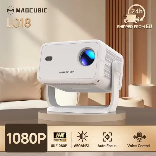 Magcubic L018 Projektor 1080P – 650 ANSI, Android 14, WiFi 6, Auto Keystone