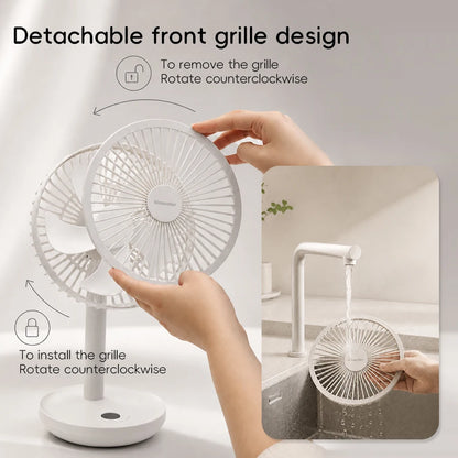 KINSCOTER Smart Desk Fan – 4000mAh, 5 prędkości, cicha praca