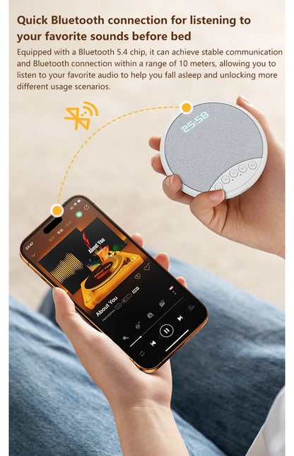 Lenovo Głośnik Poduszkowy – Biały Szum, Bluetooth 5.4, Budzik, Sen